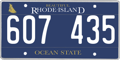 RI license plate 607435