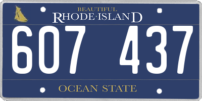 RI license plate 607437