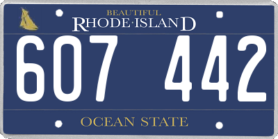 RI license plate 607442