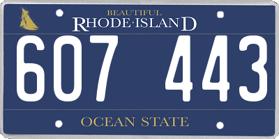 RI license plate 607443
