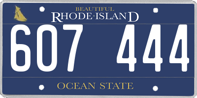 RI license plate 607444