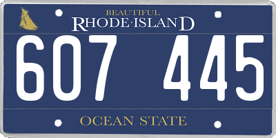 RI license plate 607445