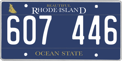 RI license plate 607446