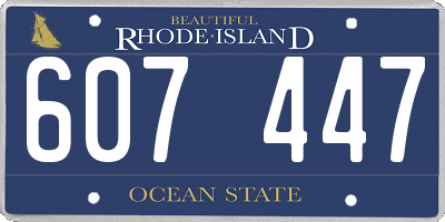 RI license plate 607447