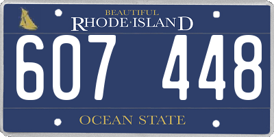 RI license plate 607448