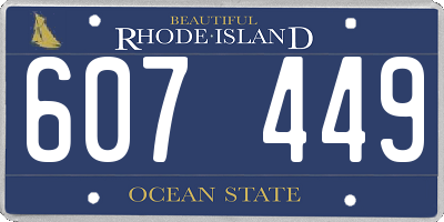 RI license plate 607449