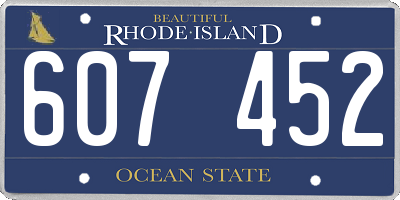 RI license plate 607452