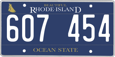 RI license plate 607454