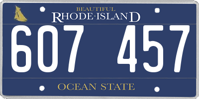 RI license plate 607457