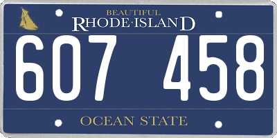 RI license plate 607458