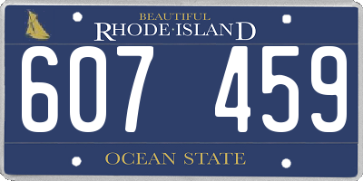 RI license plate 607459