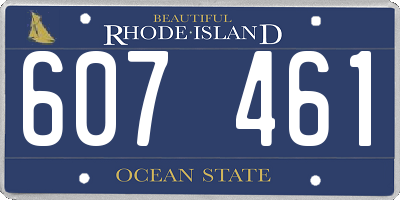RI license plate 607461