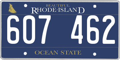RI license plate 607462