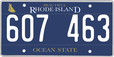 RI license plate 607463