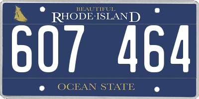 RI license plate 607464