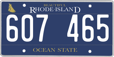 RI license plate 607465