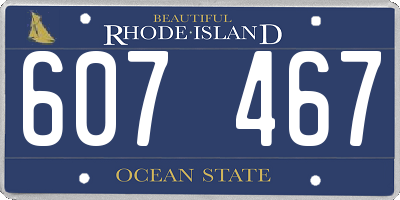 RI license plate 607467