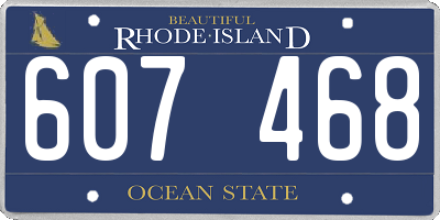 RI license plate 607468