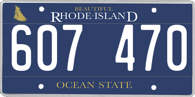 RI license plate 607470