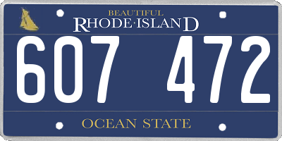 RI license plate 607472