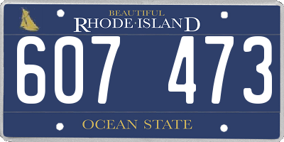 RI license plate 607473