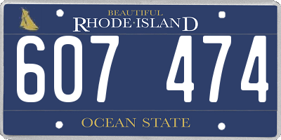 RI license plate 607474