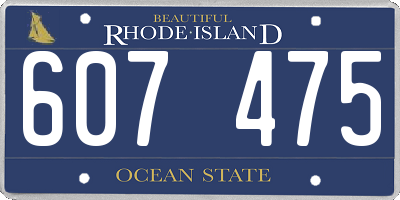 RI license plate 607475