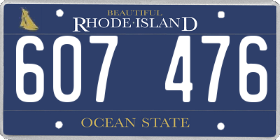 RI license plate 607476