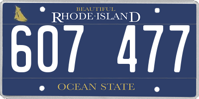 RI license plate 607477