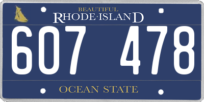 RI license plate 607478