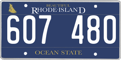 RI license plate 607480