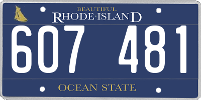 RI license plate 607481