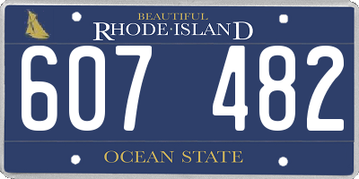 RI license plate 607482