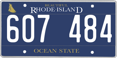 RI license plate 607484
