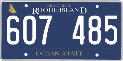 RI license plate 607485
