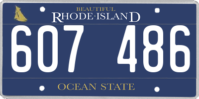 RI license plate 607486