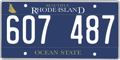 RI license plate 607487