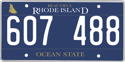 RI license plate 607488