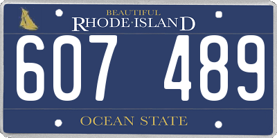 RI license plate 607489