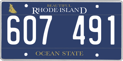 RI license plate 607491