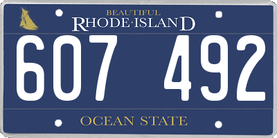 RI license plate 607492