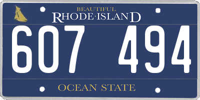 RI license plate 607494