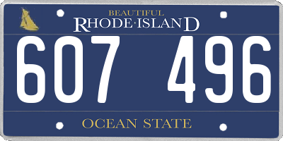 RI license plate 607496