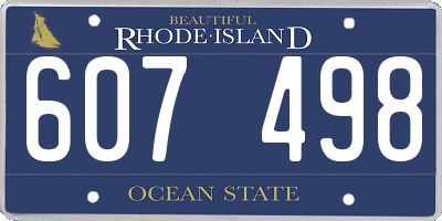 RI license plate 607498