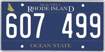 RI license plate 607499