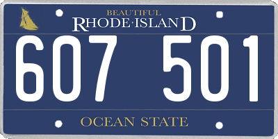 RI license plate 607501