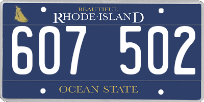 RI license plate 607502