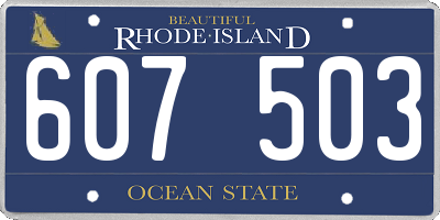 RI license plate 607503
