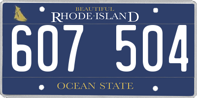 RI license plate 607504