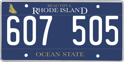 RI license plate 607505